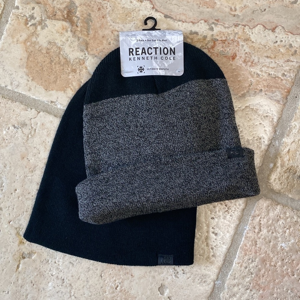 NWT Reaction Kenneth Cole Winter Hat Bundle Mens 2 hats warm soft unisex OS